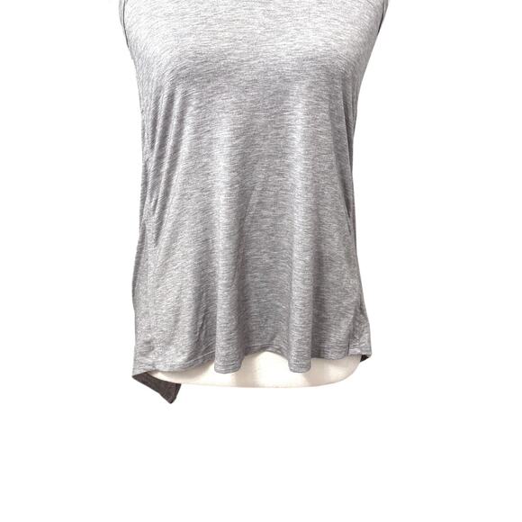 Athleta Tank Top Scoop Neck Wrap Keyhole Back Design Sleeveless Heather Gray XXS - Picture 3 of 8